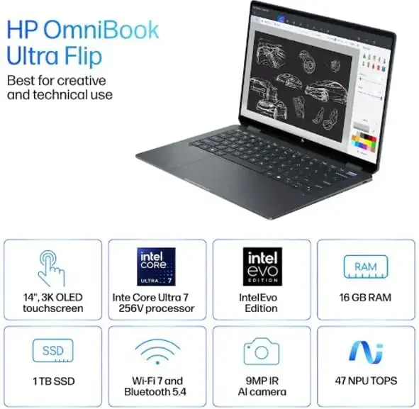 HP OmniBook X Flip Ultra 7, 16GB RAM, 1TB SSD, 14" — Price in Kenya